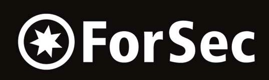 Markenname ForSec mit weißer Schrift auf schwarzem Grund.